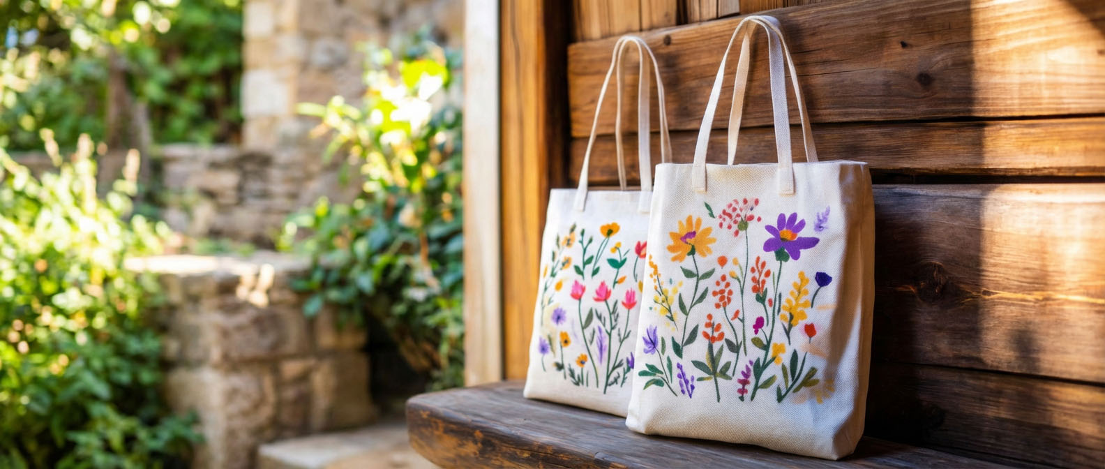 Baskılı Ham Bez Çanta - Baskılı Poşetcim